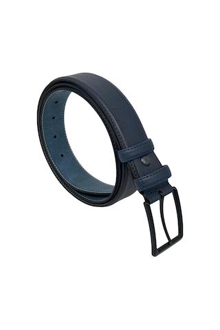 Süzer Deri Lacivert Suni Deri 3.5 Cm. Genişlik Düz Renk Dikişli Model Klasik Erkek Kemer // 8047 Lacivert