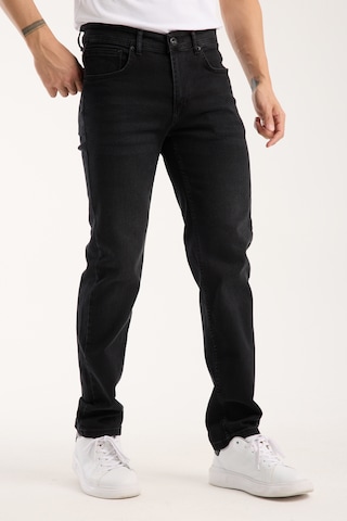 Erkek Pantolon Siyah Regular Fit Fermuarlı Jeans Siyah