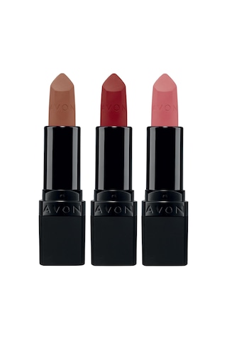 Avon Ultra Mat Marvellous Mocha Red Supreme ve Pure Pink Üçlü Ruj Paketi
