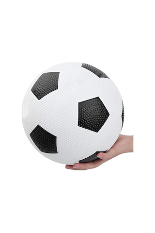 Janva Siyah Beyaz Maç Topu Futbol Topu Kauçuk + Pompa + Şişirme Iğnesi Beyaz