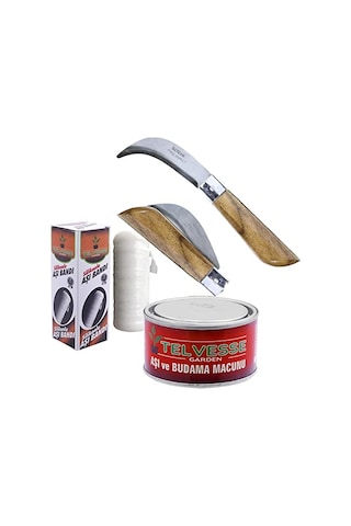 Telvesse Bayram Aşı Bıçağı 22 Cm No:3 + Aşı Macunu + Aşı Bandı 3'lü Paket