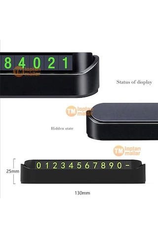 Araç için Park Telefon Numarası Fosforlu Numaratör Cam Aç Kapa