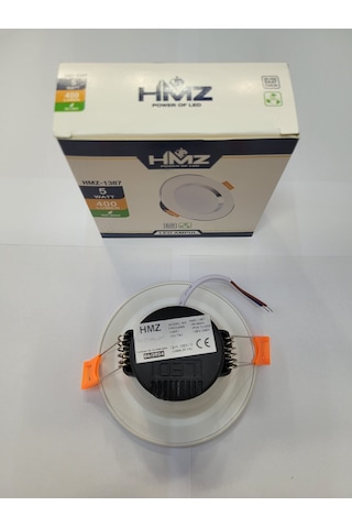 Hmz 5 Watt Beyaz Kasa Krom Detaylı Beyaz Işık Led Spot 10 Adet Beyaz - Krom