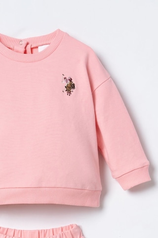 U.S. Polo Assn. Nakışlı Kız Bebek Turuncu Uzun Kol Pijama Takım Usb3245-c-v1 Usb3245-c-v1