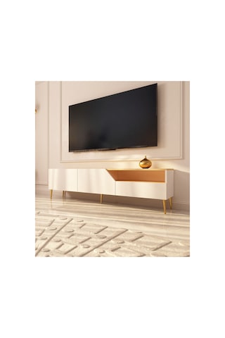 Saren 180 Cm Tv Ünitesi Tv Sehpası Safir Meşe - Beyaz Safirmeşe-beyaz