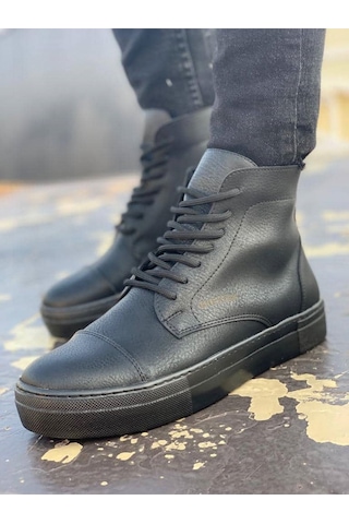 Chekich Ch029 Cst Vulcanized Lace Up Erkek Bot Sıyah Siyah