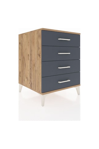 Kronos Komodin 4 Çekmeceli 60x59x80 Çam-antrasit Çam