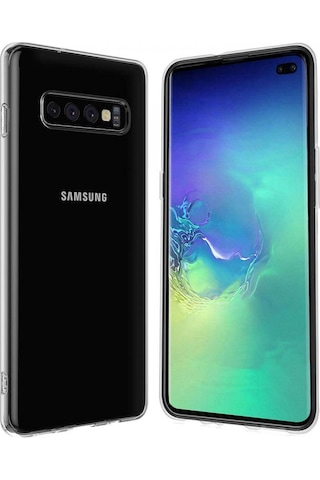 Samsung Galaxy S10 Plus Kılıf Uyumlu Darbeye Dayanıklı 2.0 Mm İnce Şeffaf Silikon Kapak Şeffaf