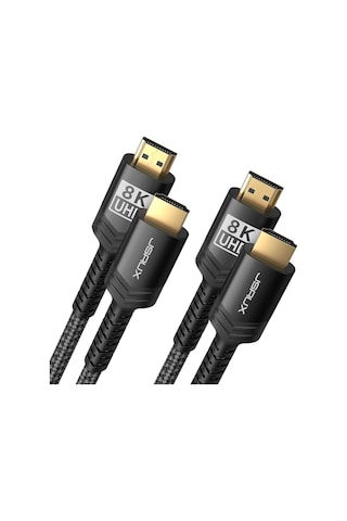 8k Uhd Uzun Hdmı Kablosu 48gbps Yüksek Hızlı 2.1 Örgülü Oyuncu Kablo 8k 60hz 3 Metre