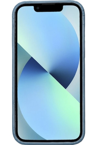 Apple Uyumlu iPhone 13 Pro Max Deri Arka Kapak Hull BRN4EF Mavi