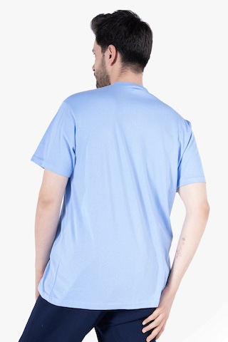 T-shirt V Yaka %100 Pamuk Gök Mavi