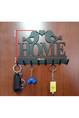 Lazer Anahtar Askısı Home Mat Siyah Mat Siyah