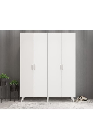 Duke 4 Kapaklı Ayakkabılık Beyaz 180 Cm M2