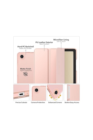 Samsung Galaxy Uyumlu Tab A9 Plus X210 X213 X215 X217 Kılıf New Pu Deri Smart Standlı Case Uyku Modlu