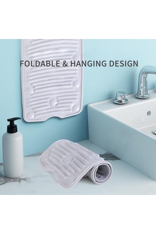 Padalink Pvc Katlanabilir Süction Cup Çamaşır Tahtası - Ev, Seyahat Kullanıma Uygun, Yumuşak Materyal, Boşluk Tasarrufu, Çamaşır Ve Ayakkabı Temizliği Diğer