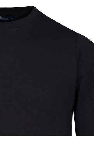 Hatemoğlu Siyah Regular Fit Bisiklet Yaka 100% Pamuk Sweatshirt