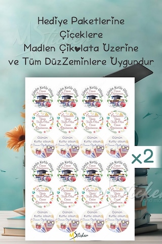 Öğretmenler Günü Sticker Seti 48 Adet