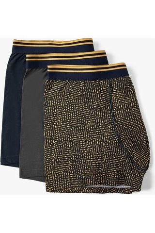 Koton 3'Lü Boxer Seti Geometrik Desenli Çok Renkli Siyah 4Slm90013Mk