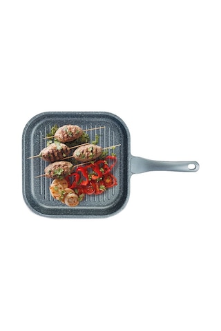 Thermoad Alüminyum Döküm Granit Grill Kare Izgara Tava