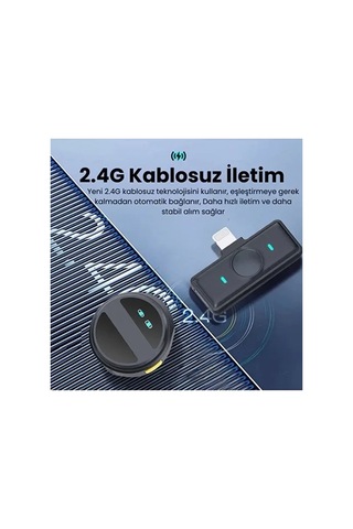 Magicool 2 Adet Profesyonel Kablosuz Yaka Mikrofonu Lighting Uyumlu Manyetik Klipsli