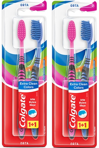 Colgate Extra Clean Dil Temizleyicili Diş Fırçası 2 x 2'li