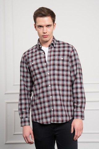 Morven Erkek Gri Kışlık Düğmeli Yaka Regular Fit Gömlek 25ks004006100 Gri Gri