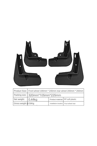 Anjiexun Byd Dolphin Ea1 2021-2022 Çamurlukları İçin 4 Adet Araba Çamurlukları