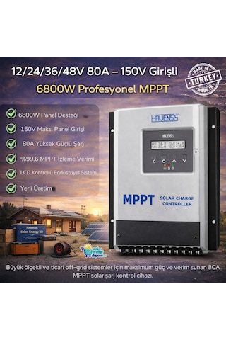Havanesis Solar-80amps-150 12/24/36/48v 80a Mppt Şarj Kontrol Cihazı S80amps