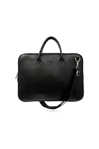 Ss 1446 Unisex 15.6 İnç Uyumlu Suni Deri Darbe Korumalı Laptop Ve Evrak Çantası Siyah