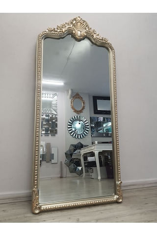 Ayna Denizi Princess Great Shiny Gold Model Platin Altın Renk Dekoratif Boy Aynası Platin Altın