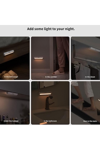 Xiaomi Aqara Led Gece Lambası İnsan Vücudu Indüksiyon Ev Başucu Lambası İlk Bakım Lambası Dolap Ücretsiz Kablolama Uzun Işık Çubuğu Beyaz