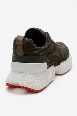 Marcomen Erkek Yüksek Taban Bağcıklı Deri Comfort Sneaker Mc 20276 Haki Haki