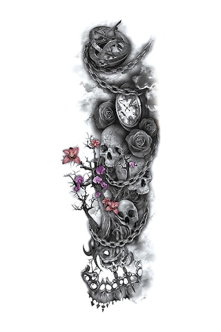 Mufunye Dev Boyutlu Geçici Dövme Sticker: Su Geçirmez, Alerjik Değil, Uzun Süre Kalıcı, 40 Farklı Desen Seçeneği.