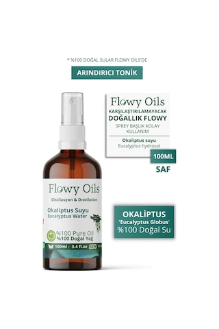 Flowy Oils Okaliptus Suyu Arındırıcı Tonik Cam Şişe 100 ML
