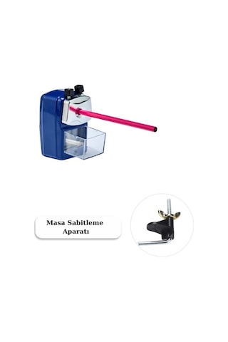 Mas 6730 Masa Tipi Orta Boy Kollu Kalemtraş - Mavi