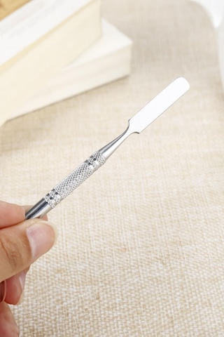 2 Parça Aynalı Çelik Makyaj Fondöten Krem Karıştırma Spatula Palet Set Cin906