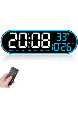 Usb İle Çalışan Led Duvar Saati Büyük Ekran, Geri Sayım, Alarm, Kumandalı, Sıcaklık,tarih Gösterimi Siyah