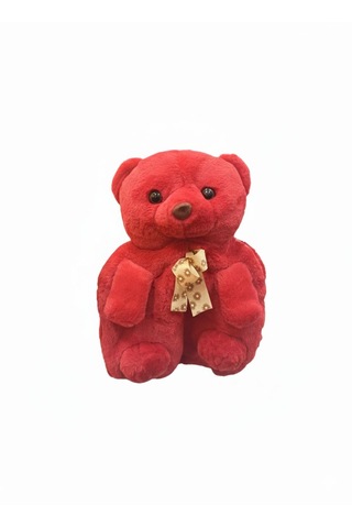 Sarı Çantalı Peluş Ayıcık 5 Renk Varyantlı Kırmızı