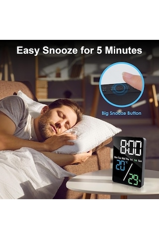Trendooze Saat, Model Masa Led Küçük Dijital Cm Çift Çalar Başucu, Alarmlı 14,5 Ct