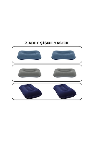 2 Adet Bestway Şişme Yastık 67121 Kadife 42 x 26 x 10 CM Mavi