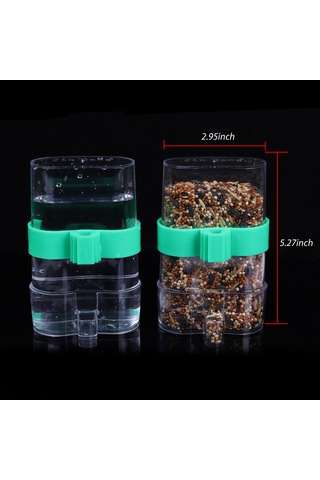 Yuntech01 Kuş Otomatik Yem/kaplama Makyinesi, Transparan Yeşil Plastik, Kuşluk Aksesuarı, Hamster, Kıskaçlı Kuşlar İçin, Kafes Temizliği Sağlar, Kolay Kurulum