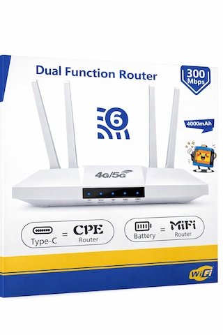 4g/5g Destekli Dual Function Router 300 Mbps Type-c 4000mah Batarya Yüksek Performanslı Ağ Çözümü