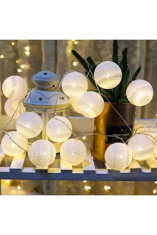 Top Led Oda Süsleme Işıklı Top Aydınlatma 1,5 Metre Dekoratif Sarı
