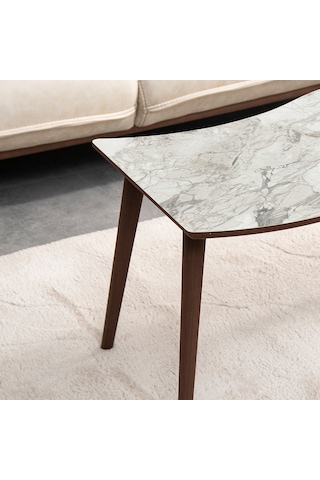 Vovvahome Salsa Mdf Ahşap Orta Sehpa - Beyaz Mermer