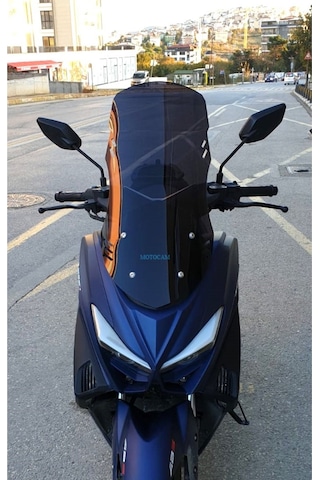 Motocam Arora Max T Ön Cam 2022-2026 Model 55cm Siyah Renkli 4mm Kısa