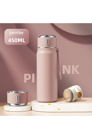 Aoyingnettech Kızlar İçin Termos Kupa Yüksek Değer 316 Paslanmaz Çelik Büyük Kapasiteli Su Bardağı Taşınabilir Öğrenci Okulu Özel Su Bardağı Açık Kamp Termos Fincan Pembe