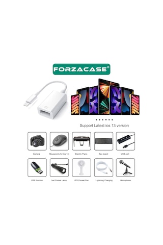 Apple Uyumlu iPhone iPad Lightning To Usb Tak Çalıştır Kamera Adaptörü - Fc490