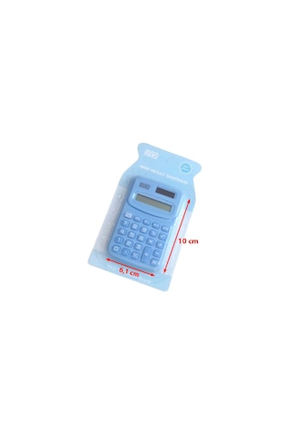 Güneş Enerjili Ve Pilli 8 Haneli Küçük Hesap Makinesi 1 Adet Ebat: 10 Cm X 6,1 Cm Mavi
