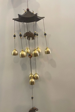 Deprem Zili Çanı Duvar Rüzgar Çanı Zili Feng Shui Ejderha Yılı Metal Borulu Fil Pagoda Objeli
