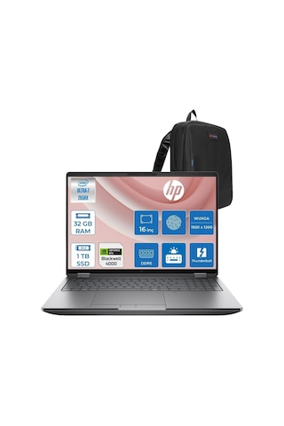 Hp ZBook Fury 16 G1ı C65h8esp10 U7-265hx 32 GB 1 TB SSD 16 GB RTXpro4000 16" Wuxga W11P Dizüstü Bilgisayar